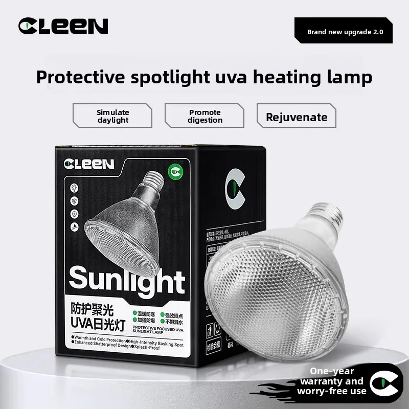 CLEEN Reptile Basking Light Kit - UVA/UVB Sun Lamp for Turtles & Geckos - Daylight Heat Bulb with Ceramic Socket for Terrariums
CLEEN Reptile Basking Light Kit - UVA/UVB Sun Lamp for Turtles & Geckos - Daylight Heat Bulb with Ceramic Socket for Terrariums