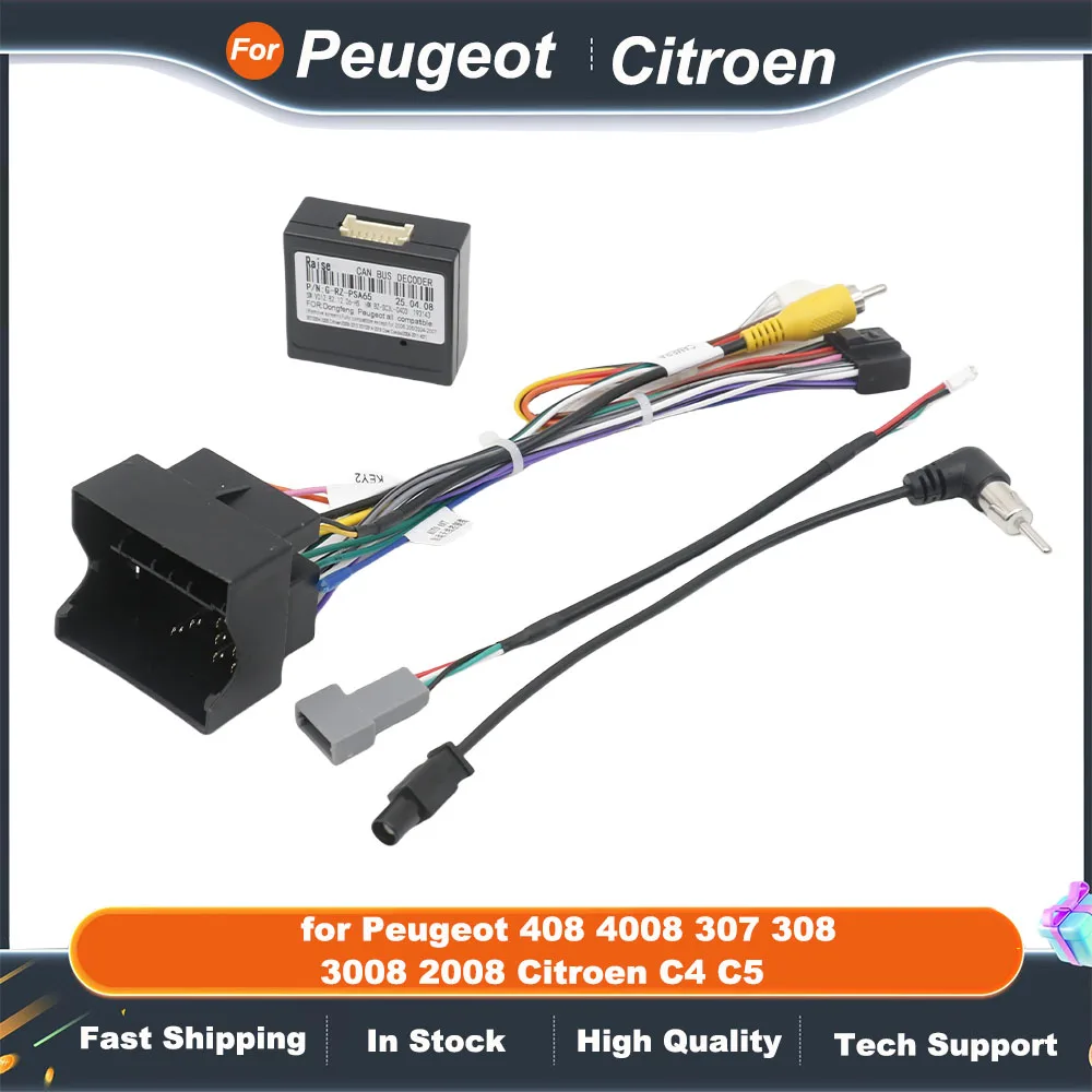 Quadlock Wiring Harness CAN BUS Decoder 16 Pin Plug Connector Cable Adapter for Peugeot 408 4008 307 308 3008 2008 Citroen C4 C5
Quadlock Wiring Harness CAN BUS Decoder 16 Pin Plug Connector Cable Adapter for Peugeot 408 4008 307 308 3008 2008 Citroen C4 C5