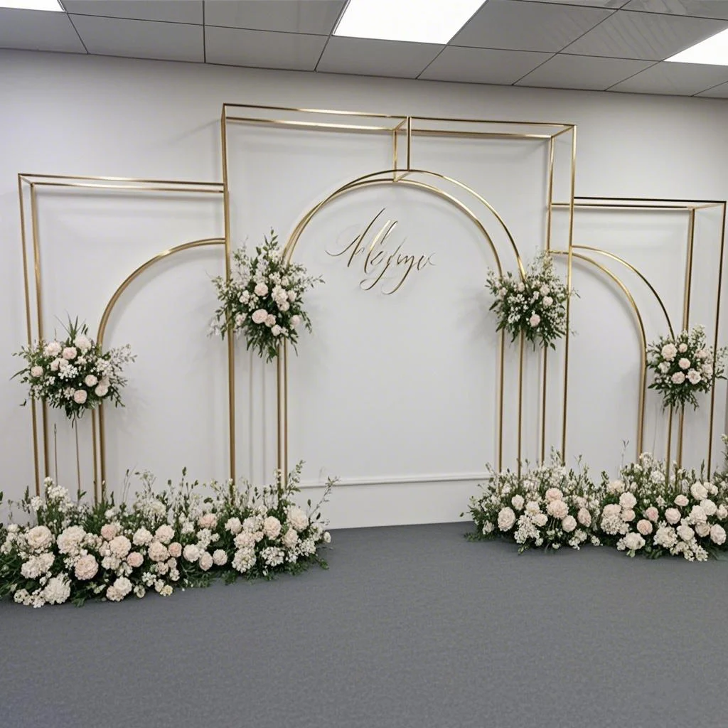 Gold-plated arch wedding screen background frame iron gold-plated flower stand indoor scene decoration props for wedding deco
Gold-plated arch wedding screen background frame iron gold-plated flower stand indoor scene decoration props for wedding deco