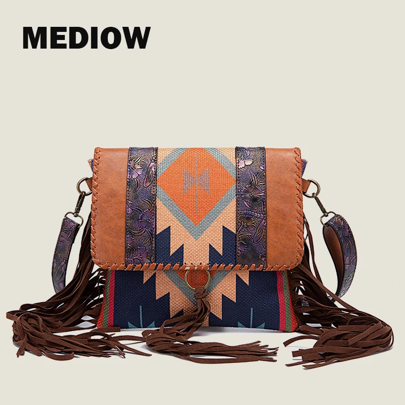 MEDIOW Bohemian Bags For Women Luxury Designer Purses Cotton Linen PU 2023 New In Plaid Tassel Decoration Small Shoulder Bag
MEDIOW Bohemian Bags For Women Luxury Designer Purses Cotton Linen PU 2023 New In Plaid Tassel Decoration Small Shoulder Bag