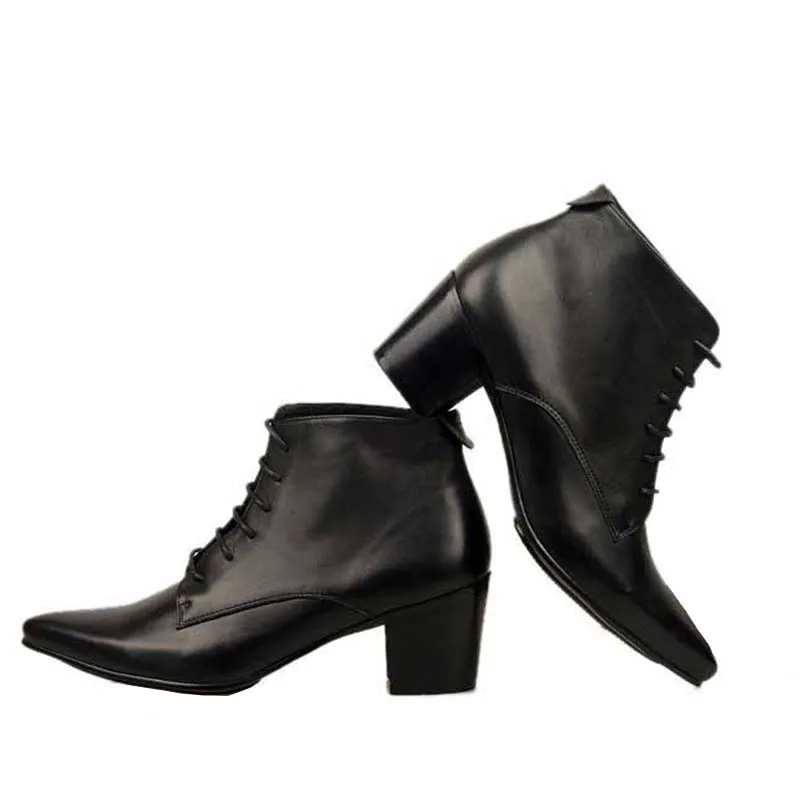 Fashion British Men boots Genuine Leather Ankle boots 6.5 CM High Heels Lace-up Black Business Dress Boots Men zapatos de hombre
Fashion British Men boots Genuine Leather Ankle boots 6.5 CM High Heels Lace-up Black Business Dress Boots Men zapatos de hombre