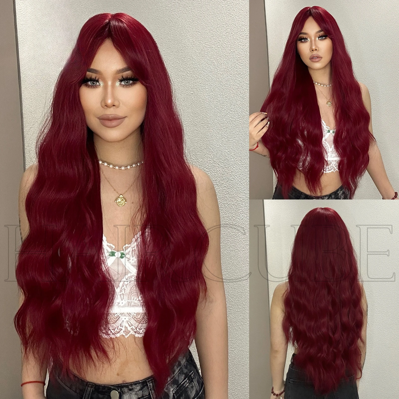 High temperature silk synthetic wig bangs burgundy braided hair long curly wig female wigs
High temperature silk synthetic wig bangs burgundy braided hair long curly wig female wigs