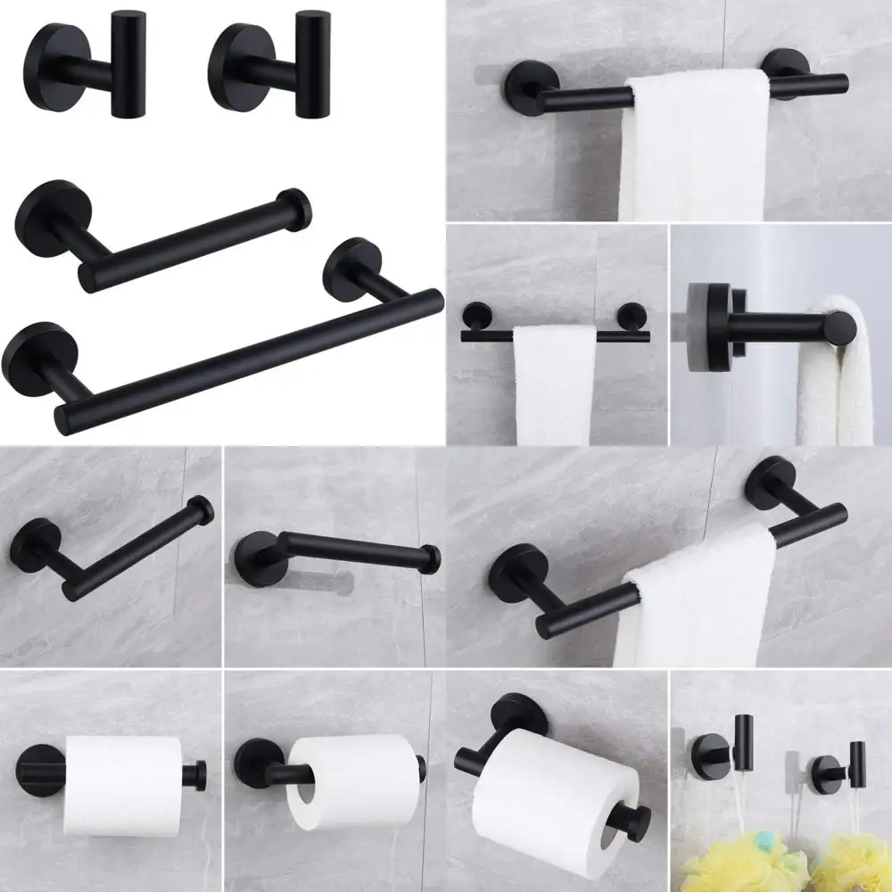 Stainless Steel 4-Piece Bathroom Accessory Set - Wall Mounted Round Hardware Kit with Towel Bar and Hooks, High-Quality SUS 304
Stainless Steel 4-Piece Bathroom Accessory Set - Wall Mounted Round Hardware Kit with Towel Bar and Hooks, High-Quality SUS 304