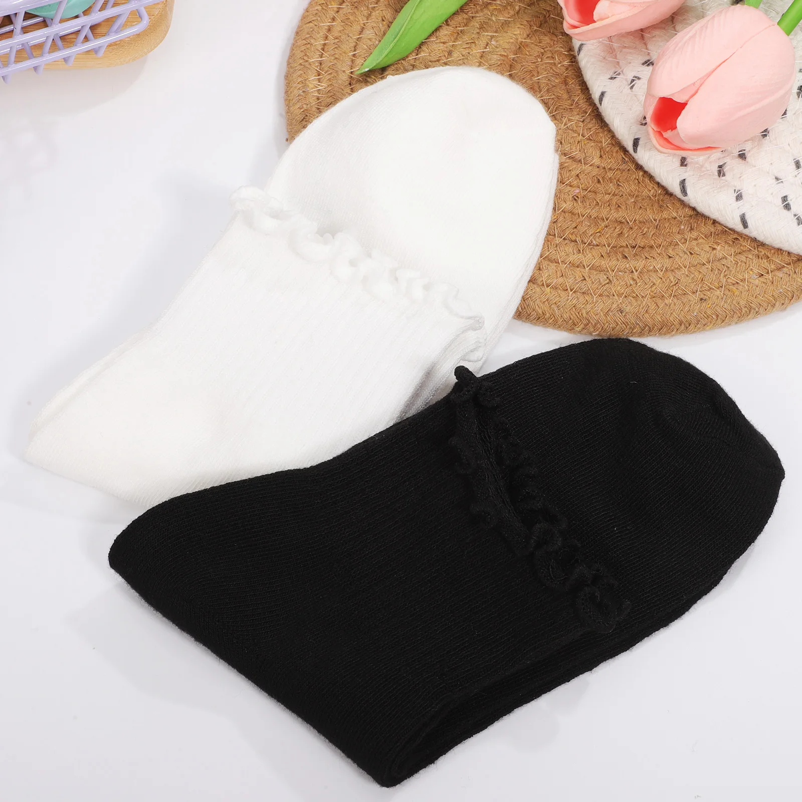 6 Pairs Short Socks Women Girls Japanese Black Frilly Dressy Polyester Cotton Ruffle Crew Ankle Length Comfort Soft Breathable
6 Pairs Short Socks Women Girls Japanese Black Frilly Dressy Polyester Cotton Ruffle Crew Ankle Length Comfort Soft Breathable