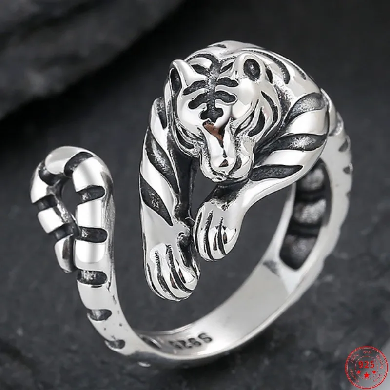 BOCAI S925 Sterling Silver Adjustable Ring Chinese Year of Tiger Viking Punk Style Solid Argentum Fashion Jewelry
BOCAI S925 Sterling Silver Adjustable Ring Chinese Year of Tiger Viking Punk Style Solid Argentum Fashion Jewelry