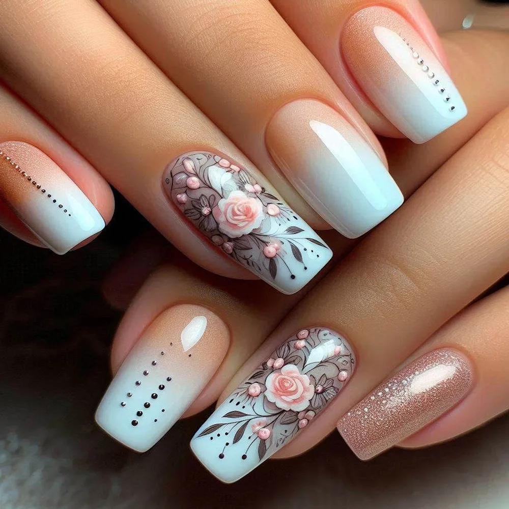 24PCS Camellia Blue Gradient Nail Flakes Sparkle Pink Whitening Fake Nails European and American Press on Nails
24PCS Camellia Blue Gradient Nail Flakes Sparkle Pink Whitening Fake Nails European and American Press on Nails