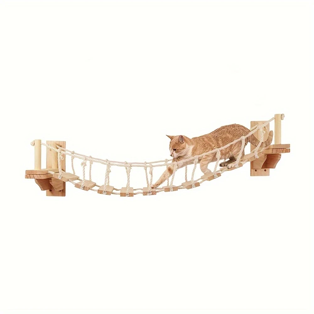 Natural Solid Wood Cat Climbing Ladder Eco-Friendly Pet Furniture with Rope Rungs Rustic Design for Indoor or Outdoor Cats
Natural Solid Wood Cat Climbing Ladder Eco-Friendly Pet Furniture with Rope Rungs Rustic Design for Indoor or Outdoor Cats