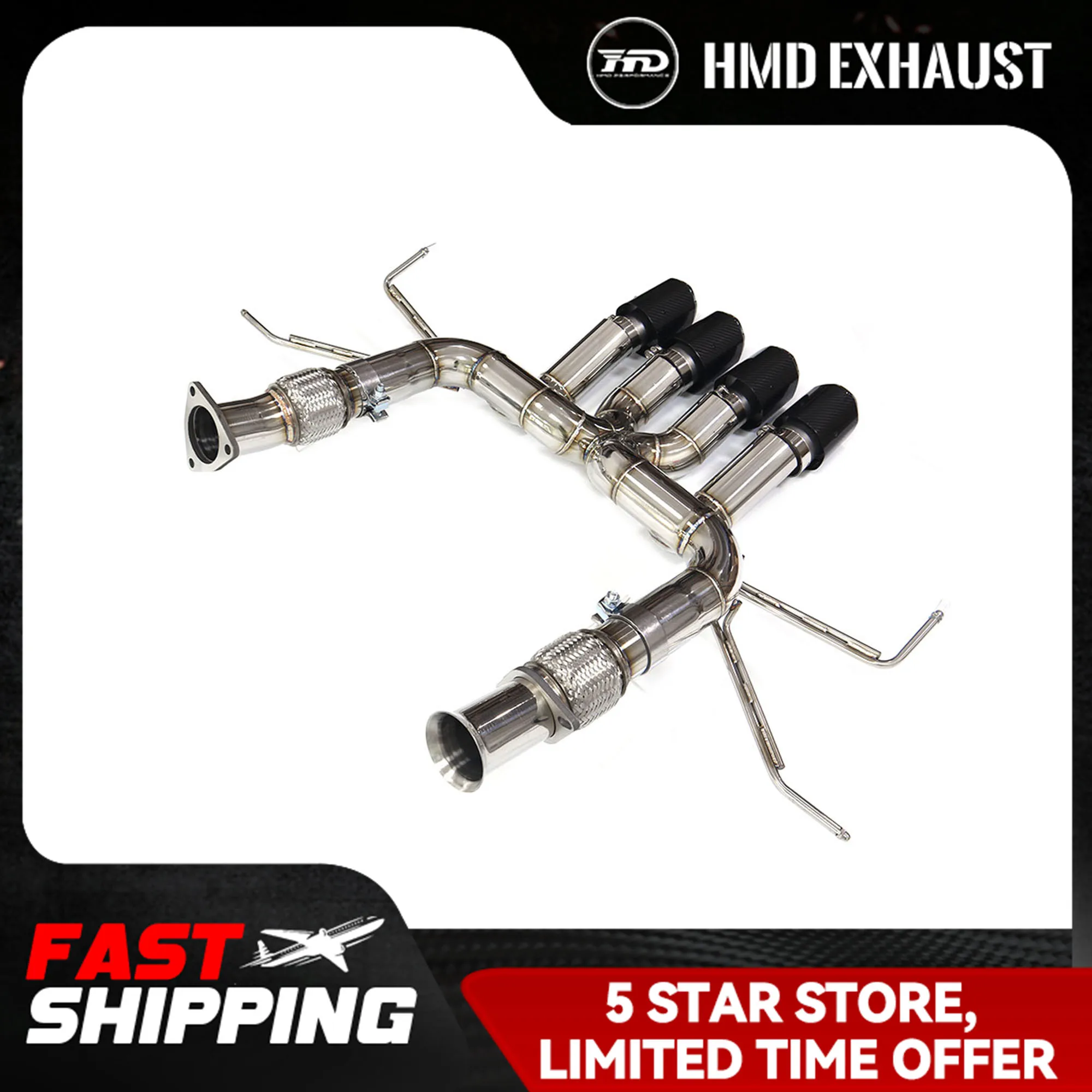 HMD Stainless Steel Exhaust System High Flow Performance Catback Is Suitable For Corvette C8 Z06 Car Tips Without Valve
HMD Stainless Steel Exhaust System High Flow Performance Catback Is Suitable For Corvette C8 Z06 Car Tips Without Valve