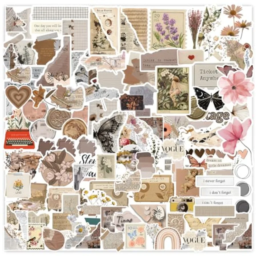 120Pcs Vintage Stickers, Waterproof Scrapbook Aesthetic Sticker for Daily Planner, Water Bottles, Handbook Junk Diary Stickers,
120Pcs Vintage Stickers, Waterproof Scrapbook Aesthetic Sticker for Daily Planner, Water Bottles, Handbook Junk Diary Stickers,