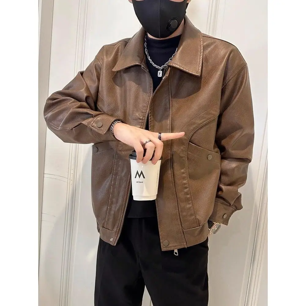 Мужское пальто из искусственной кожи Jaet Motorcycle Sle Faion, брендовое тяжелое кожаное пальто, модная осенне-зимняя верхняя одежда Haome
Мужское пальто из искусственной кожи Jaet Motorcycle Sle Faion, брендовое тяжелое кожаное пальто, модная осенне-зимняя верхняя одежда Haome