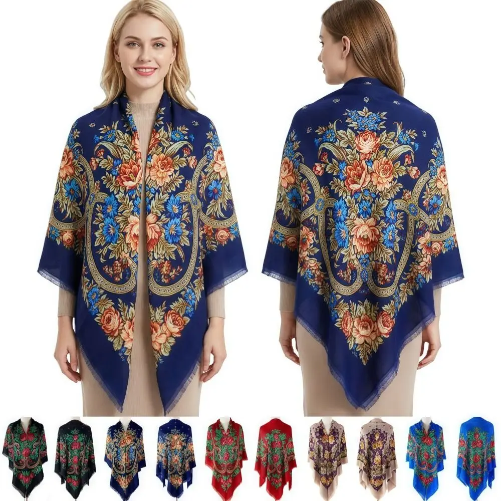 130×130cm Women's Shawl Scarves Thin Breathable Russian National Square Scarf Luxury Floral Print Ethnic Shawl Bandana Summer
130×130cm Women's Shawl Scarves Thin Breathable Russian National Square Scarf Luxury Floral Print Ethnic Shawl Bandana Summer