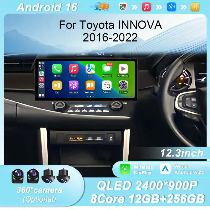 12.3"Android 16 Car Radio for Toyota INNOVA 2016-2022 RHD Wireless CarPlay GPS BT WiFi DSP IPS Touch Screen Autoradio Multimedia
12.3"Android 16 Car Radio for Toyota INNOVA 2016-2022 RHD Wireless CarPlay GPS BT WiFi DSP IPS Touch Screen Autoradio Multimedia