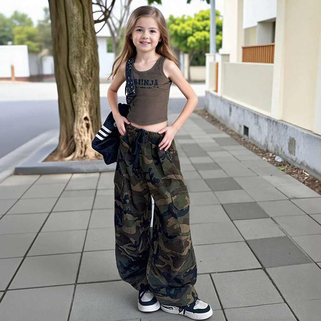 2026 Girls Camo Set Trendy Short Sleeve T-Shirt Cargo Pants 2-piece Stylish Jazz Dance Outfit for Kids Teen Streetwear Age 4-10
2026 Girls Camo Set Trendy Short Sleeve T-Shirt Cargo Pants 2-piece Stylish Jazz Dance Outfit for Kids Teen Streetwear Age 4-10