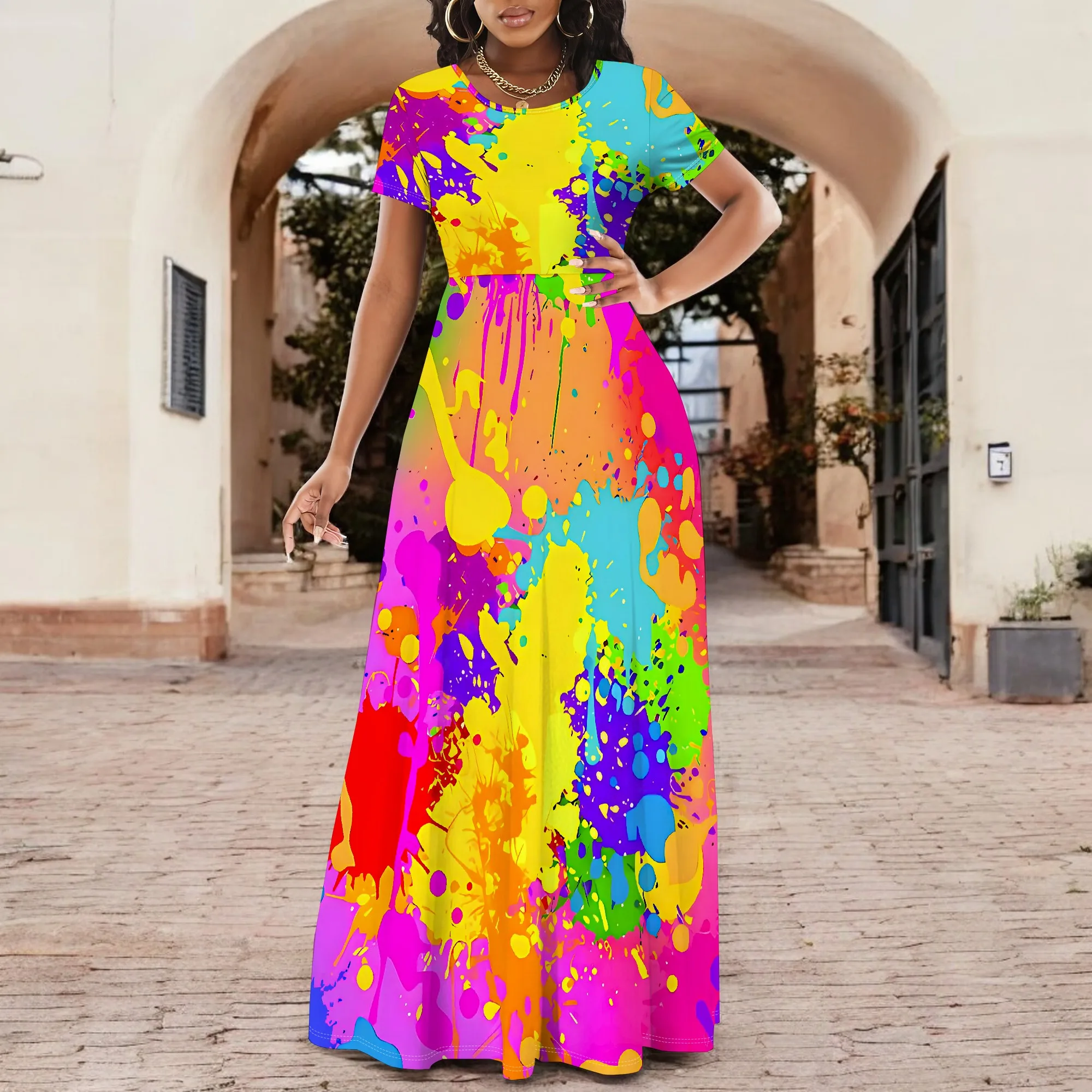 Women's Short Sleeve Sexy Neck Loose Boho Long Dress Fashion Printed Split Hem Club Party Casual Vacation Maxi Dress
Women's Short Sleeve Sexy Neck Loose Boho Long Dress Fashion Printed Split Hem Club Party Casual Vacation Maxi Dress