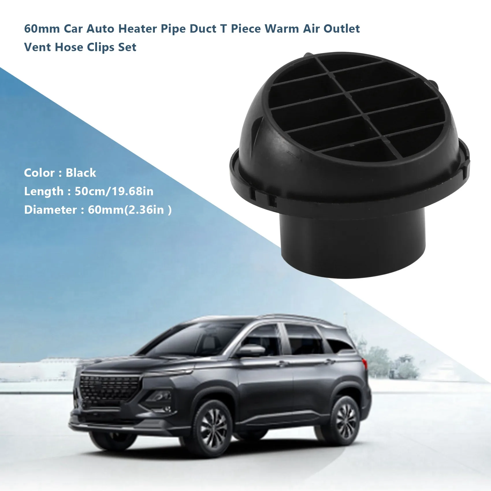 60Mm Car Auto Heater Pipe Duct T Piece Warm Air Outlet Vent Hose Clips Set For Parking Heater Webasto Eberspacher-AS55
60Mm Car Auto Heater Pipe Duct T Piece Warm Air Outlet Vent Hose Clips Set For Parking Heater Webasto Eberspacher-AS55