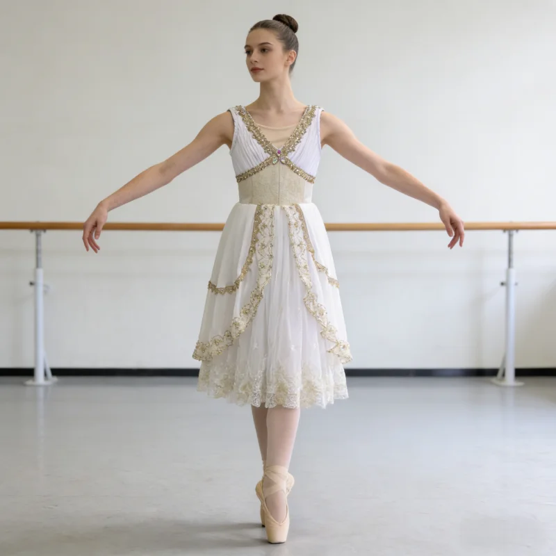 BT26011122 High Quality Custom Size Kids Girls Ballet Dance Performance Wear Gilsay Cream Long Romantic Tutu Dress
BT26011122 High Quality Custom Size Kids Girls Ballet Dance Performance Wear Gilsay Cream Long Romantic Tutu Dress