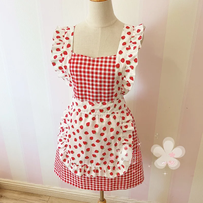 Милый корейский кухонный фартук из чистого хлопка с принтом клубники, водонепроницаемый, для домашнего использования, модный комбинезон-нагрудник
Милый корейский кухонный фартук из чистого хлопка с принтом клубники, водонепроницаемый, для домашнего использования, модный комбинезон-нагрудник