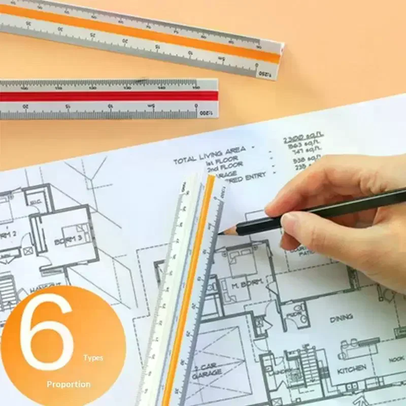 30cm Triangular Scale Ruler 1:20-1:500 Metal Plastic Straight Ruler Metric Architect Engineer Drafting Measure Tool
30cm Triangular Scale Ruler 1:20-1:500 Metal Plastic Straight Ruler Metric Architect Engineer Drafting Measure Tool