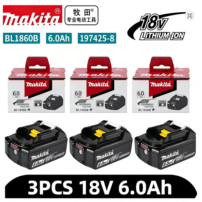 100% Original Makita 18V 6.0 Rechargeable Lithium Battery with LED Indicator High Capacity for Makita Cordles Power Tool Battery
100% Original Makita 18V 6.0 Rechargeable Lithium Battery with LED Indicator High Capacity for Makita Cordles Power Tool Battery