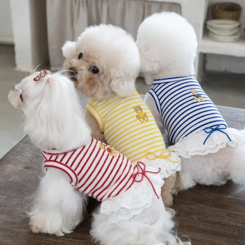 Ins Lace Pet Thin Striped Dress Dog Teddy Small Dog Yorkshire Lace Vest Dog Dresses for Small Dogs Puppy Clothes
Ins Lace Pet Thin Striped Dress Dog Teddy Small Dog Yorkshire Lace Vest Dog Dresses for Small Dogs Puppy Clothes