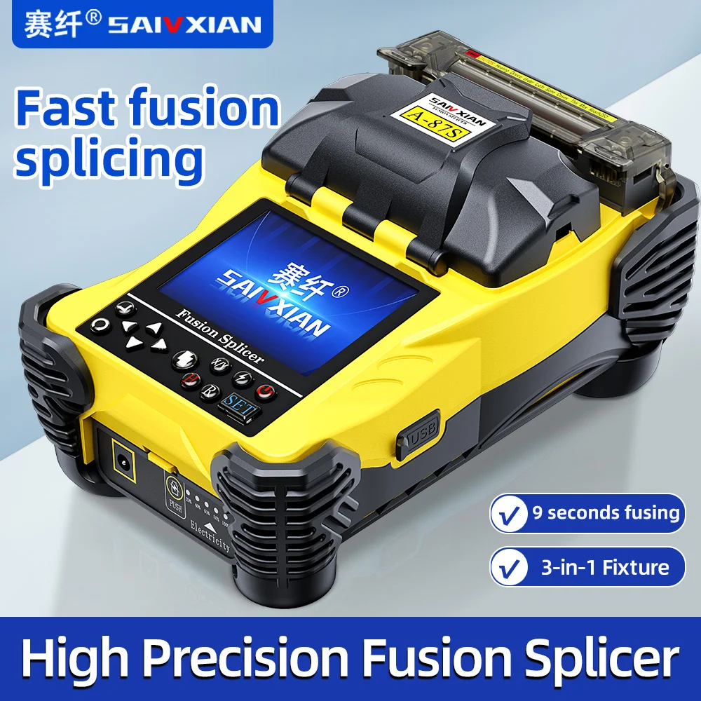SAIVXIAN A-87S fiber optic fusion splicer Full set hot melt machine fully automatic fusion splicer fiber optic cable trunk wire
SAIVXIAN A-87S fiber optic fusion splicer Full set hot melt machine fully automatic fusion splicer fiber optic cable trunk wire