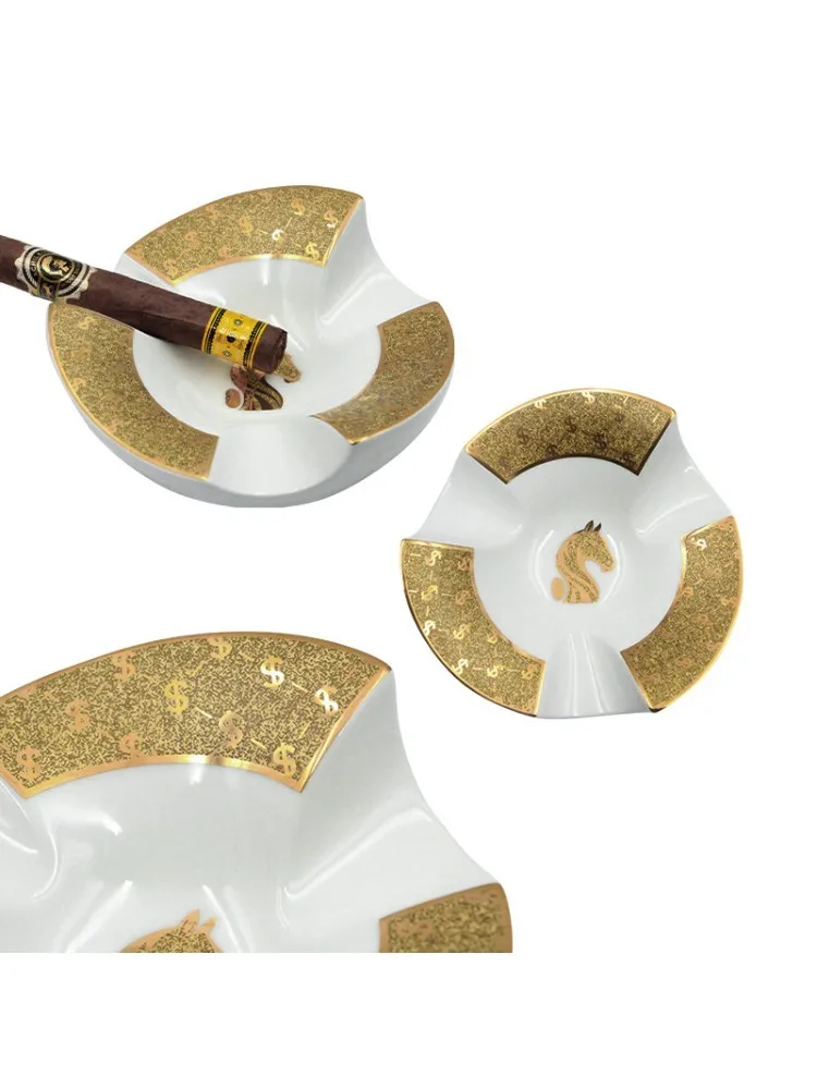 China Instant Wealth Exquisite Fashionable Ashtray Steel Ceramic Cigar Ashtray 3-Seat Multi-Person Gold-Edged Creative Design
China Instant Wealth Exquisite Fashionable Ashtray Steel Ceramic Cigar Ashtray 3-Seat Multi-Person Gold-Edged Creative Design