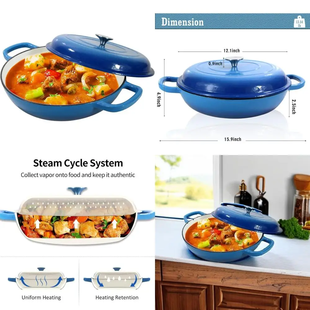 Эмалированная чугунная голландская духовка, горшок на 3,8 литра с крышкой — синяя сверхпрочная сковорода с двойной ручкой — идеальный подарок семьи или другу
Эмалированная чугунная голландская духовка, горшок на 3,8 литра с крышкой — синяя сверхпрочная сковорода с двойной ручкой — идеальный подарок семьи или другу