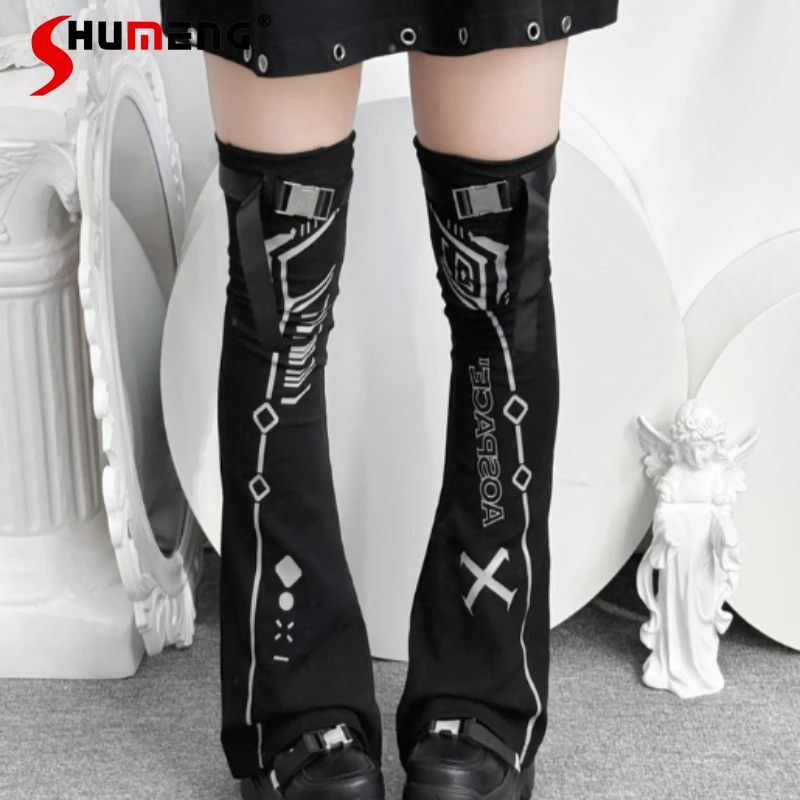 Japanese Women's Socks Self-Made Electronic Print Over-the-Knee Slightly Flared Reflective Leg Warmers Unisex Autumn Foot Warmer
Japanese Women's Socks Self-Made Electronic Print Over-the-Knee Slightly Flared Reflective Leg Warmers Unisex Autumn Foot Warmer