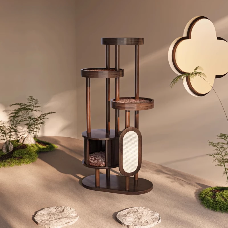 Climbing Frame Cat Nest Cat Tree All in One New Chinese Style All Solid Wood Black Walnut Wood Colour Cat Villa
Climbing Frame Cat Nest Cat Tree All in One New Chinese Style All Solid Wood Black Walnut Wood Colour Cat Villa