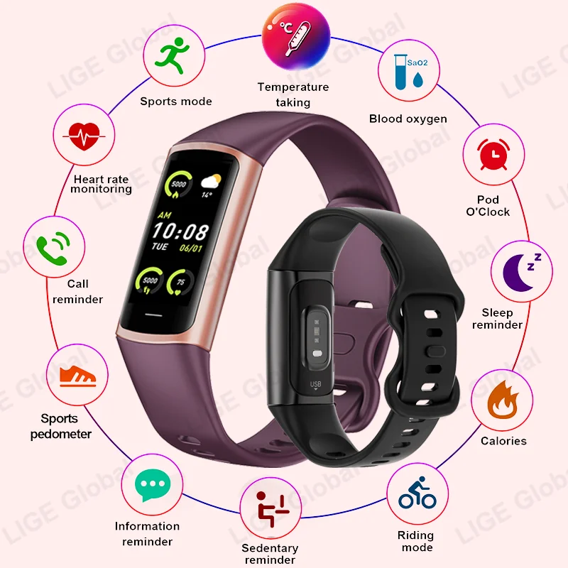 LIGE Sports Smart Watch Men Smartband Women Heart Rate Temperature Smartwatch Waterproof Bracelet Running Fitness Tracker 2026
LIGE Sports Smart Watch Men Smartband Women Heart Rate Temperature Smartwatch Waterproof Bracelet Running Fitness Tracker 2026