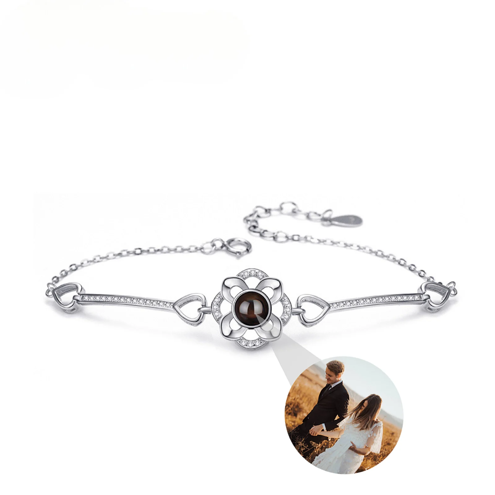 Trendy Flower Rhinestone Bangles Women Custom Photo Projection Bracelet Sterling Silver Personalized Jewelry Gift for Mom,Friend
Trendy Flower Rhinestone Bangles Women Custom Photo Projection Bracelet Sterling Silver Personalized Jewelry Gift for Mom,Friend
