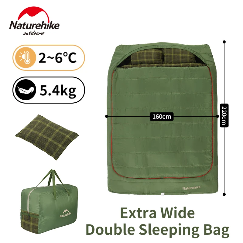 Naturehike Очень широкий двойной спальный мешок 210T, дышащий, 2–6 ℃ Мягкий удобный спальный мешок для кемпинга и пешего туризма с двумя подушками, новый
Naturehike Очень широкий двойной спальный мешок 210T, дышащий, 2–6 ℃ Мягкий удобный спальный мешок для кемпинга и пешего туризма с двумя подушками, новый