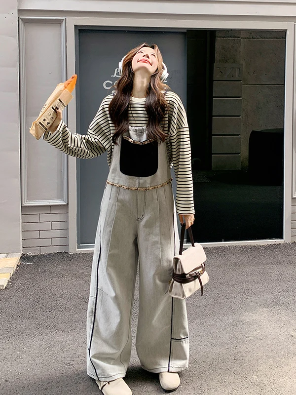 Retro Waed Denim Overalls Women's Spring Autumn Faionable Small Size Casual Windbreaker Jumpsuit Korean Sle New Model
Retro Waed Denim Overalls Women's Spring Autumn Faionable Small Size Casual Windbreaker Jumpsuit Korean Sle New Model