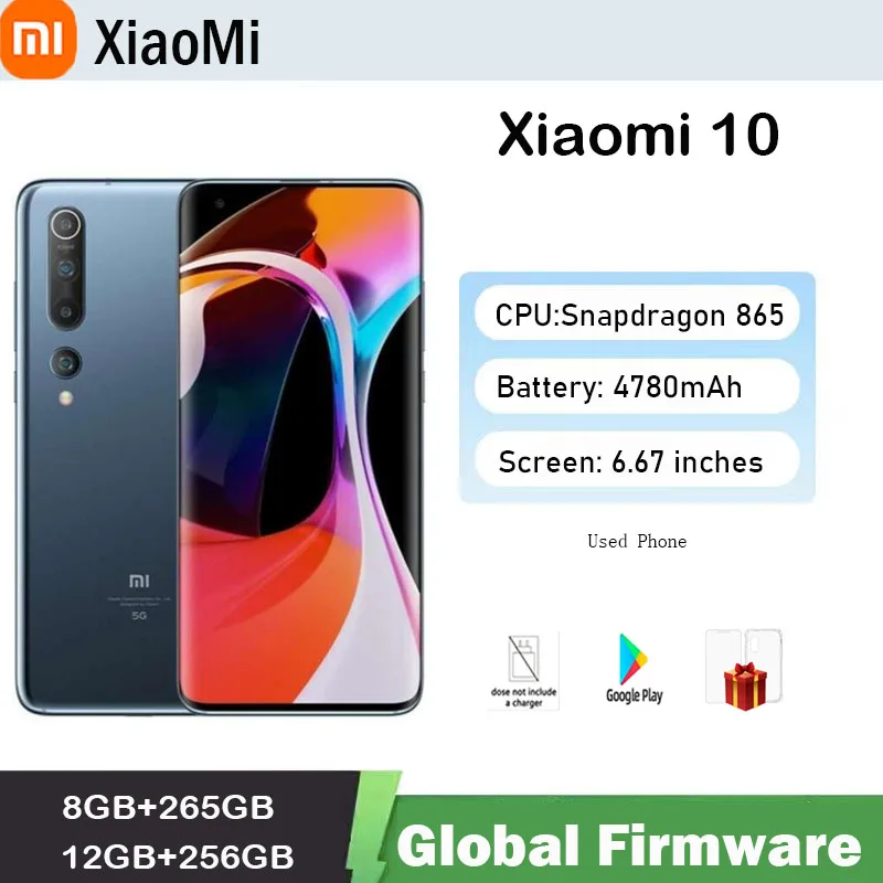 Глобальная прошивка Смартфон Xiaomi 10 5G Qualcomm Snapdragon 865 108 Мп 6,67 дюйма 4780 мАч 2340x1080 пикселей б/у телефон
Глобальная прошивка Смартфон Xiaomi 10 5G Qualcomm Snapdragon 865 108 Мп 6,67 дюйма 4780 мАч 2340x1080 пикселей б/у телефон