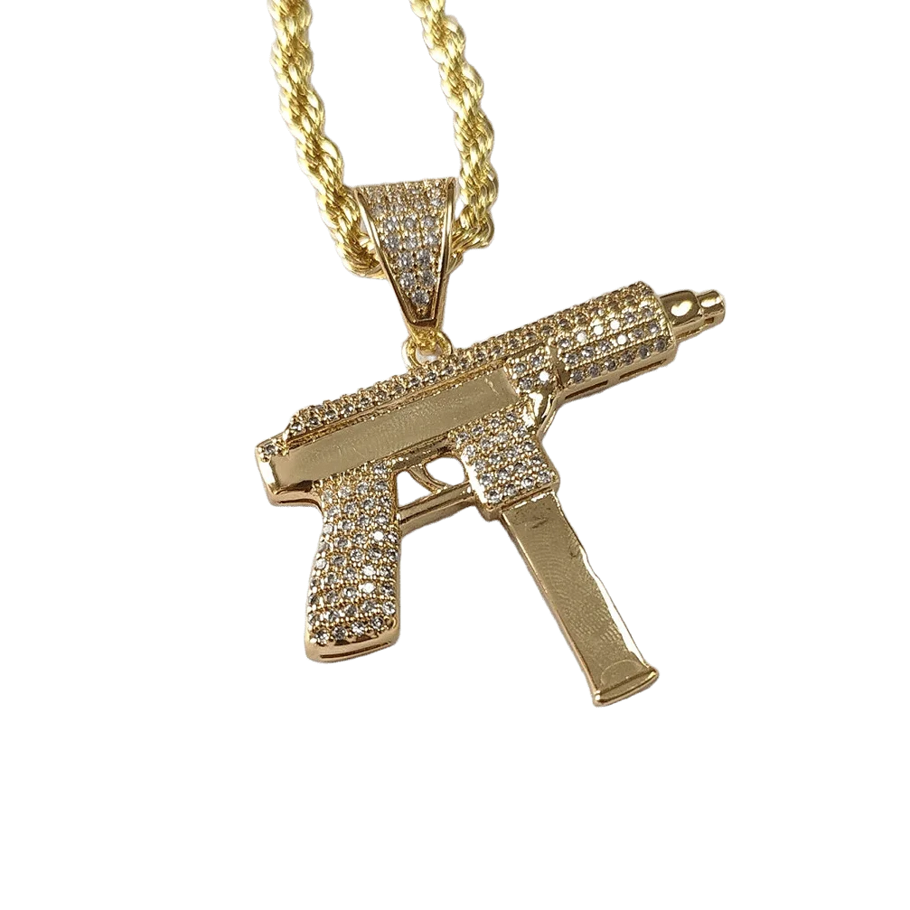Hot Selling Hip-hop Gun Pendant Necklace, Gold-Plated Copper with Zircon, Trendy Jewelry
Hot Selling Hip-hop Gun Pendant Necklace, Gold-Plated Copper with Zircon, Trendy Jewelry