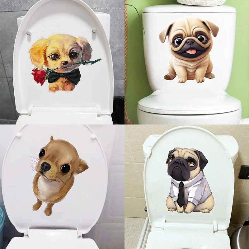Cute Chihuahua Pug Dog Cartoon Waterproof Toilet Stickers Funny Bathroom Toilet Decoration Wall Stickers
Cute Chihuahua Pug Dog Cartoon Waterproof Toilet Stickers Funny Bathroom Toilet Decoration Wall Stickers