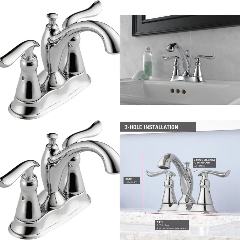 Chrome Linden Centerset Sink Faucet with Diamond Seal and Metal Drain Assembly
Chrome Linden Centerset Sink Faucet with Diamond Seal and Metal Drain Assembly