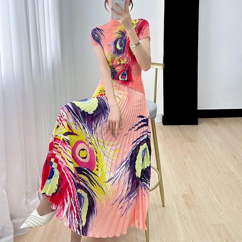Miyake Skirt Suit Women's Commuter 2023 Summer Fashion Printed Short Sleeve Pleated Top Pleated Skirt Two-Piece Suit
Miyake Skirt Suit Women's Commuter 2023 Summer Fashion Printed Short Sleeve Pleated Top Pleated Skirt Two-Piece Suit