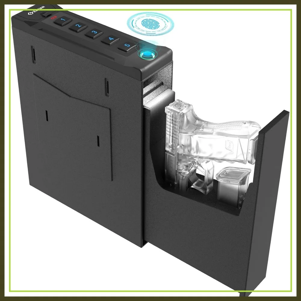 Quick-Access Handgun Safe for Nightstand Bedside Desk, Keypad Lock Mounted Pistol Safe for Home Security
Quick-Access Handgun Safe for Nightstand Bedside Desk, Keypad Lock Mounted Pistol Safe for Home Security