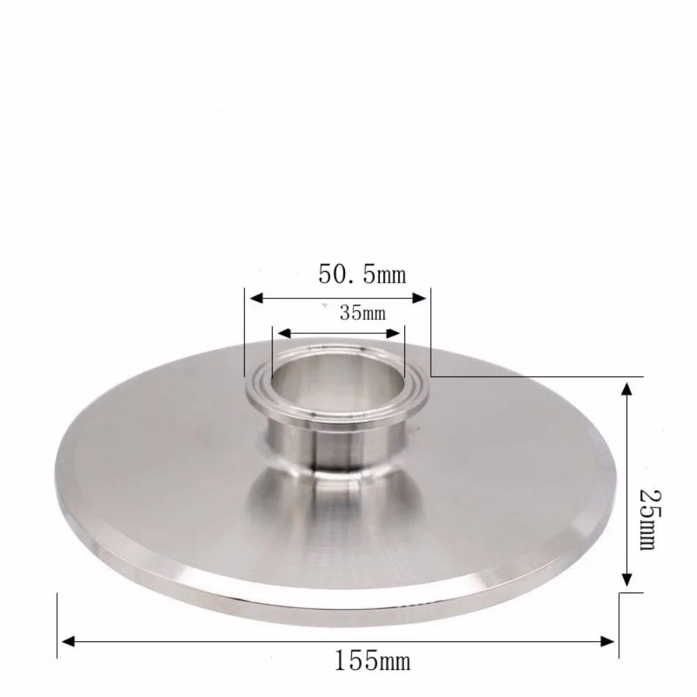Blind Reducer OD50.5mm x OD155mm Sanitary 304 Stainless Steel Blind Reducer with Tri-Clamp Flanges,Stub Ends,and Cover Plates
Blind Reducer OD50.5mm x OD155mm Sanitary 304 Stainless Steel Blind Reducer with Tri-Clamp Flanges,Stub Ends,and Cover Plates