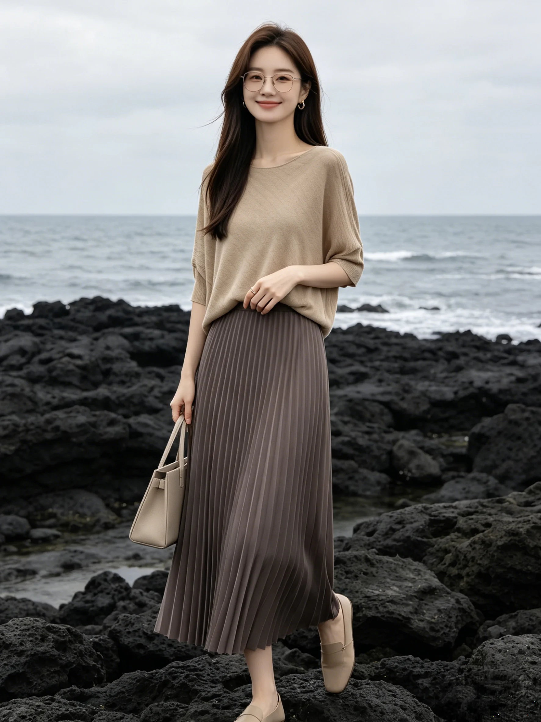 Laid-back Loose Knitted Top Batwing Sleeve Skin-friendly Asymmetrical Korean Style Simple Half-length Skirt Set for Women
Laid-back Loose Knitted Top Batwing Sleeve Skin-friendly Asymmetrical Korean Style Simple Half-length Skirt Set for Women