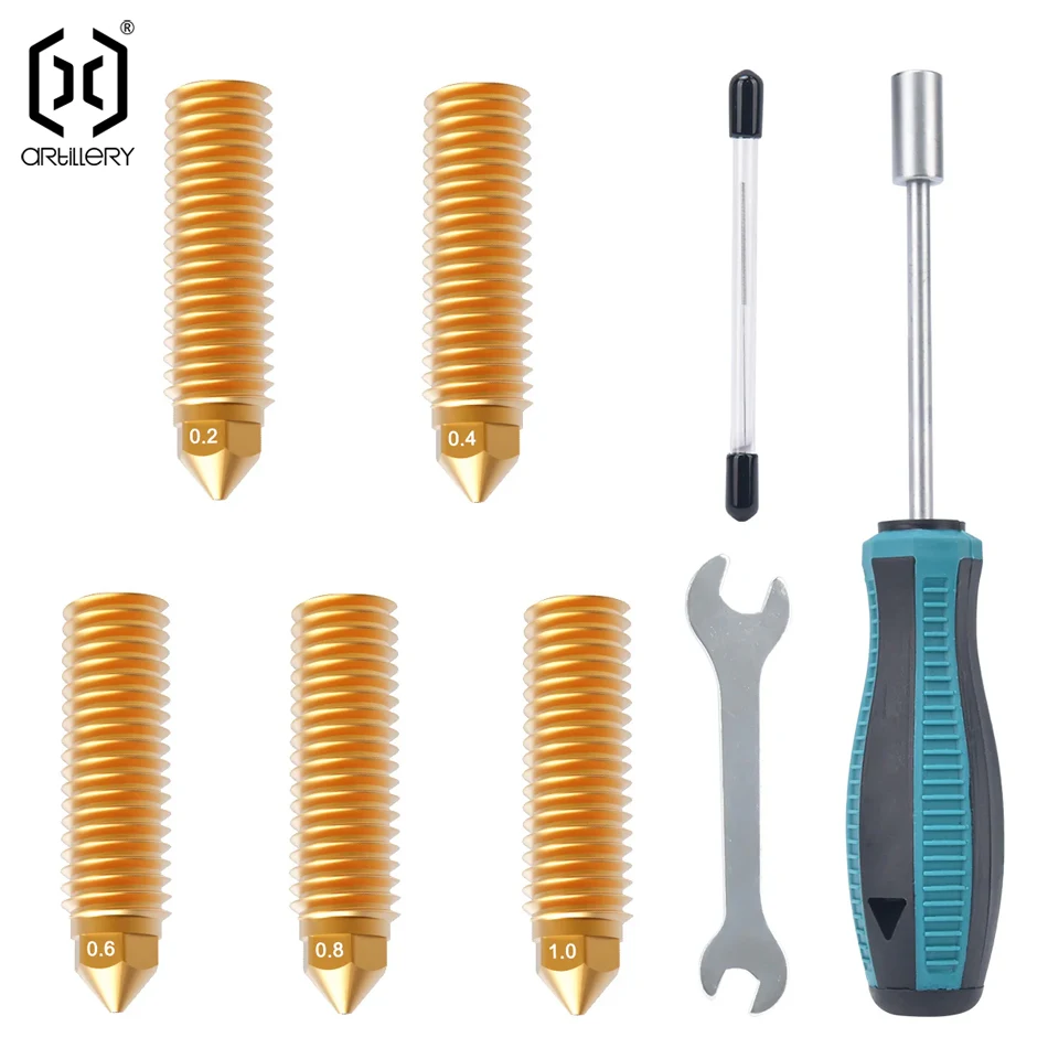 Оригинальный комплект латунных насадок с монтажными инструментами, гаечным ключом (0,2/0,6/0,8)*2 0,4*8 SW-X3/SW-X4 Plus/Pro артиллерийский 3D-принтер
Оригинальный комплект латунных насадок с монтажными инструментами, гаечным ключом (0,2/0,6/0,8)*2 0,4*8 SW-X3/SW-X4 Plus/Pro артиллерийский 3D-принтер