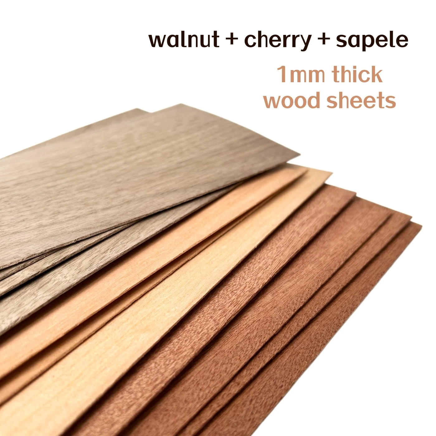 1mm Thick Veneer Sheets Pack for Marquetry & Inlay Work, 4 PCS Each of Walnut & Cherry & Sapele Wood Sheets for Laser Engraving
1mm Thick Veneer Sheets Pack for Marquetry & Inlay Work, 4 PCS Each of Walnut & Cherry & Sapele Wood Sheets for Laser Engraving