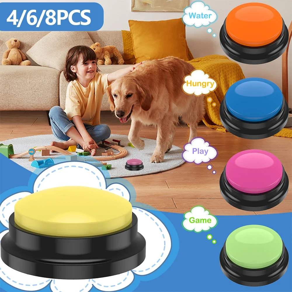 4/6/8Pcs Dog Talking Button Recordable Pet Training Buttons Clear Recording Dog Communication Colorful Button Battery Powered
4/6/8Pcs Dog Talking Button Recordable Pet Training Buttons Clear Recording Dog Communication Colorful Button Battery Powered