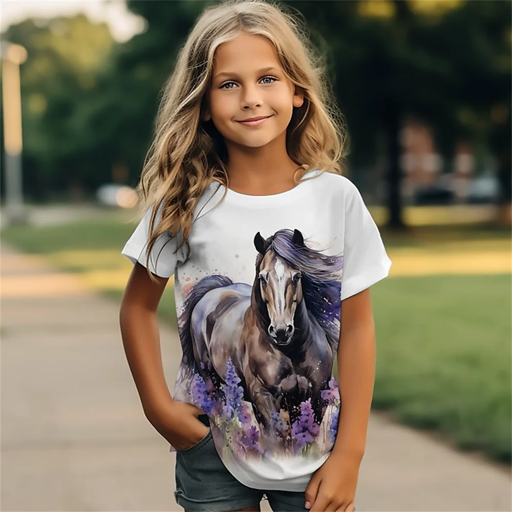 Female Child Clothes 3D Print Cartoon Animal Horse Girl T Shirts Kawaii Girl Summer Outdoor Comforts Short Sleeves Girl T-Shirt
Female Child Clothes 3D Print Cartoon Animal Horse Girl T Shirts Kawaii Girl Summer Outdoor Comforts Short Sleeves Girl T-Shirt