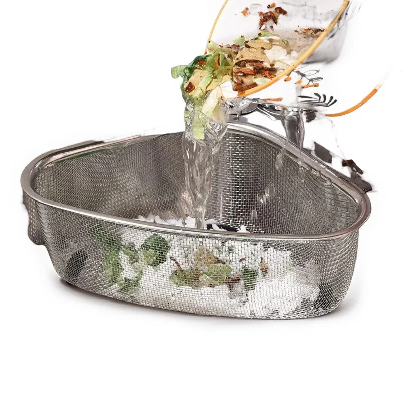 1pc Sink Triangle Drain Basket Stainless Steel Kitchen Residue Filter Net Basket Leakage Wash Vegetable Basket Storage Shelf
1pc Sink Triangle Drain Basket Stainless Steel Kitchen Residue Filter Net Basket Leakage Wash Vegetable Basket Storage Shelf