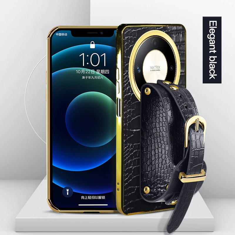 Shockproof Wristband Strap Holder Cover Cases for Honor X9B X9C Smart X9A X9 4G 5G Crocodile Leather PU Silicone Soft Phone Case
Shockproof Wristband Strap Holder Cover Cases for Honor X9B X9C Smart X9A X9 4G 5G Crocodile Leather PU Silicone Soft Phone Case