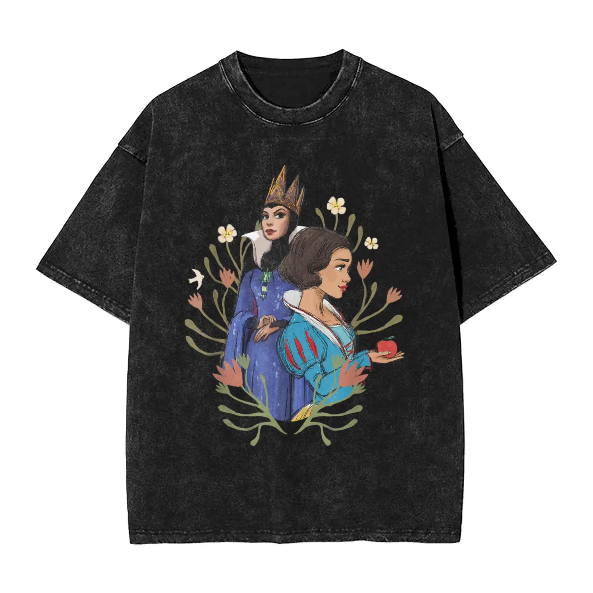 Men's T-Shirt Snow White And Evil Queen Surrounded By Flowers Washed T-Shirts Hip Hop Summer Tees Custom Cotton Clothing Gift
Men's T-Shirt Snow White And Evil Queen Surrounded By Flowers Washed T-Shirts Hip Hop Summer Tees Custom Cotton Clothing Gift