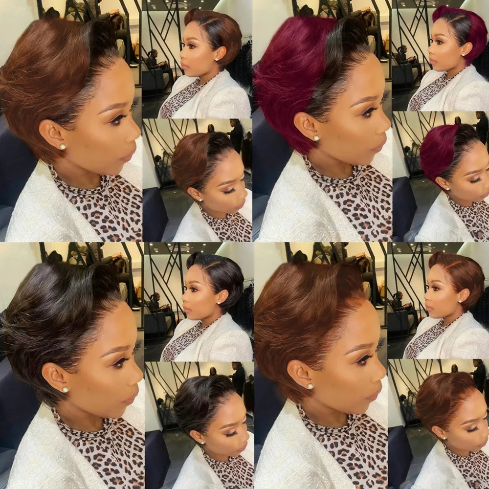 13x4 frontal lace 6Inch 150% Density Basic Style for Daily Women'S Chic Retro short straight Pixie Cut human hair Wig
13x4 frontal lace 6Inch 150% Density Basic Style for Daily Women'S Chic Retro short straight Pixie Cut human hair Wig