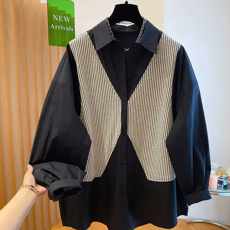 Мужская блузка оверсайз из двух частей (эффект двухслойности) в стиле ретро, свободного кроя, с длинным рукавом, осенне-зимняя, в стиле Hong Kong Sle
Мужская блузка оверсайз из двух частей (эффект двухслойности) в стиле ретро, свободного кроя, с длинным рукавом, осенне-зимняя, в стиле Hong Kong Sle